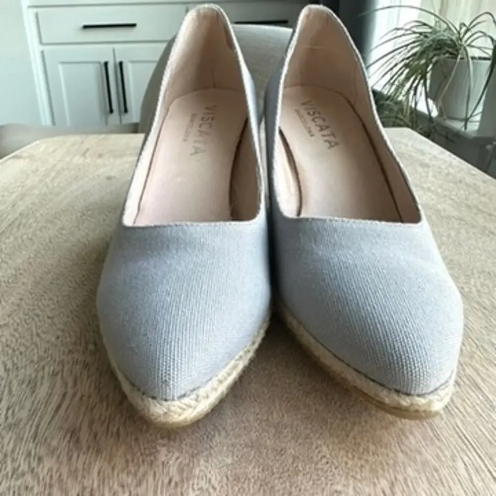 NWOT Viscata Barcelona Roses U-Cut Canvas: medium wedge slip on espadrilles - Picture 2 of 7